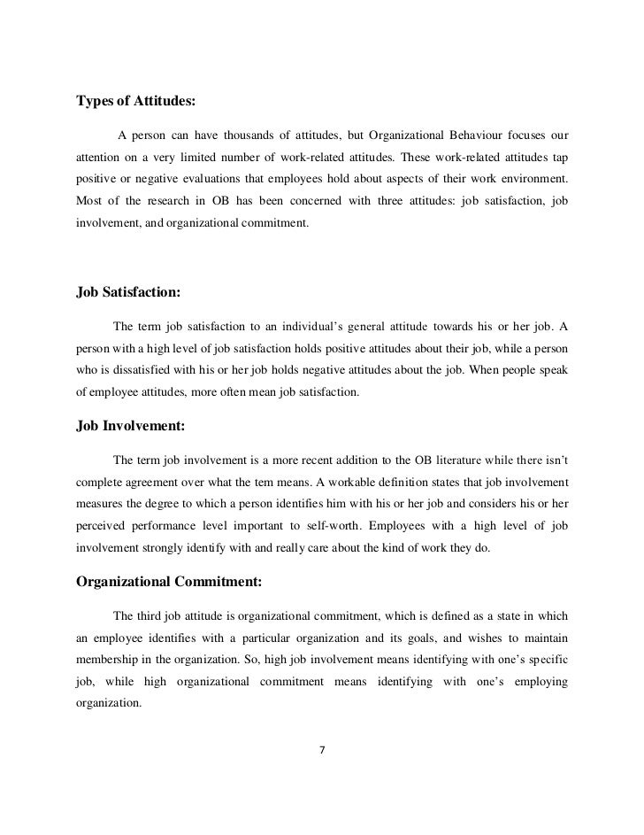 A STUDY ON EMPLOYEE ATTITUDE