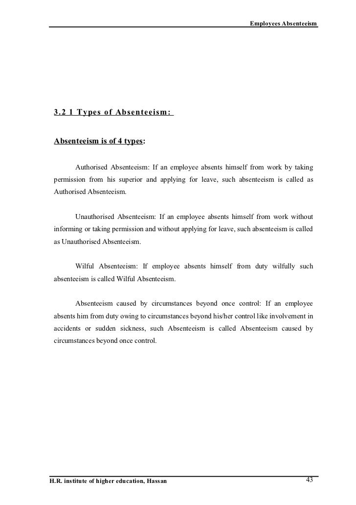 permission for for higher employees govt letter education study at go A conducted absenteeism go employees on