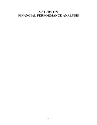 A study on financial analysis project  @ DOMS 