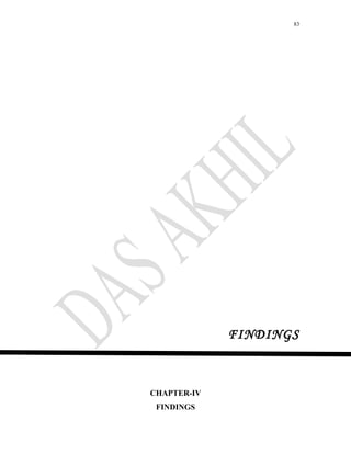 83
FINDINGS
CHAPTER-IV
FINDINGS
 