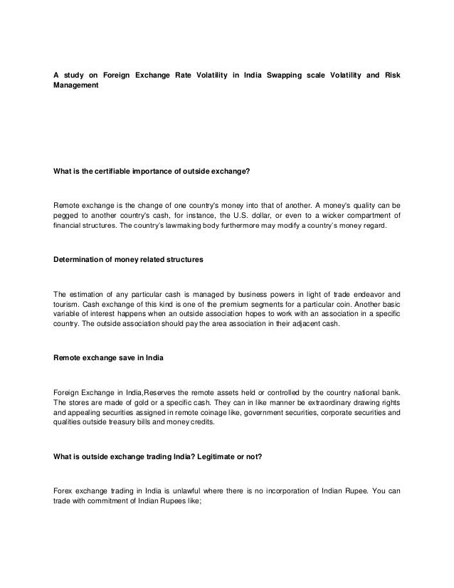 Forex risk management policy india