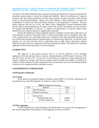 A study on influence of fly ash and nano silica on strength properties ...