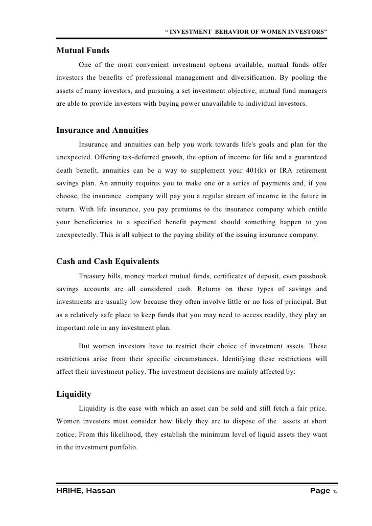 investment behaviour of women essay Comparing the investment behavior of public and joan farre-mensa, alexander ljungqvist nber working paper no 17394 author or title search of working papers. investment behaviour of women essay Comparing the investment behavior of public and joan farre-mensa, alexander ljungqvist nber working paper no 17394 author or title search of working papers.