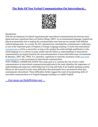 A Study On Non-Verbal Communication Strategies Used By... | PDF