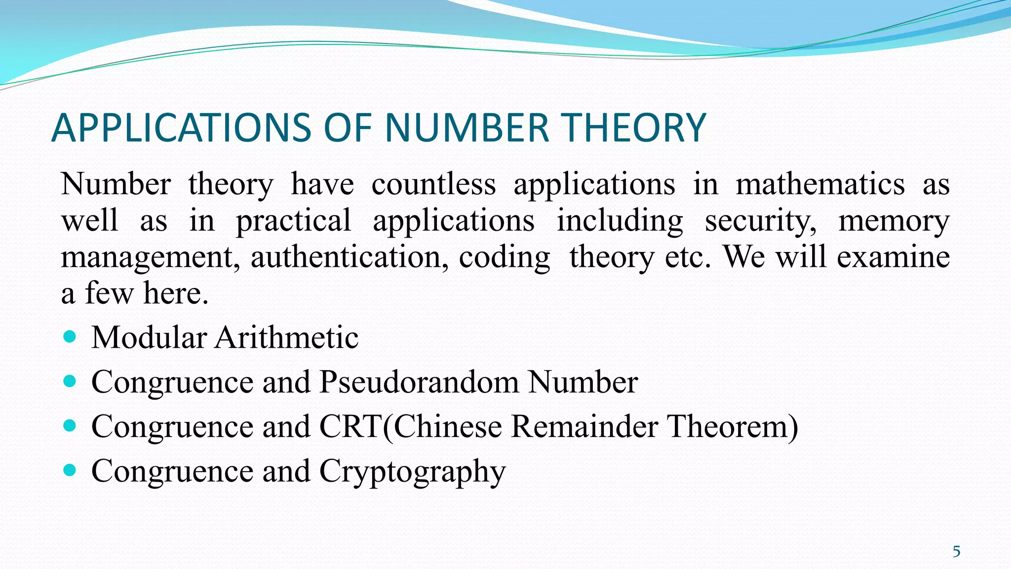 A study on number theory and its applications | PDF