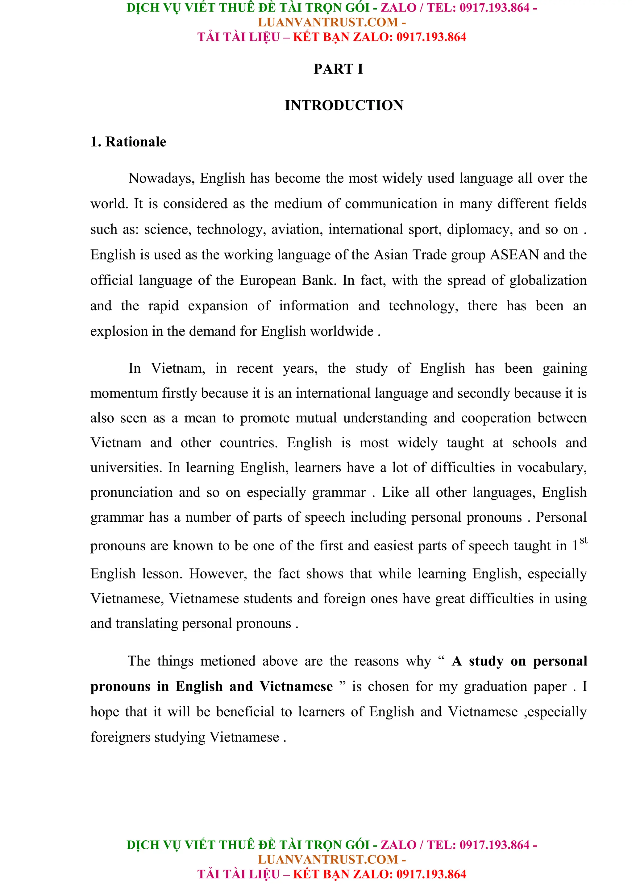 A Study On Personal Pronouns In English And Vietnamese.doc