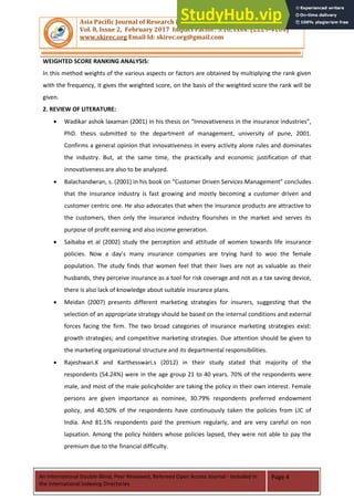 A STUDY ON PROBLEMS AND DIFFICULTIES FACED BY LIC AGENTS WHILE SELLING ...