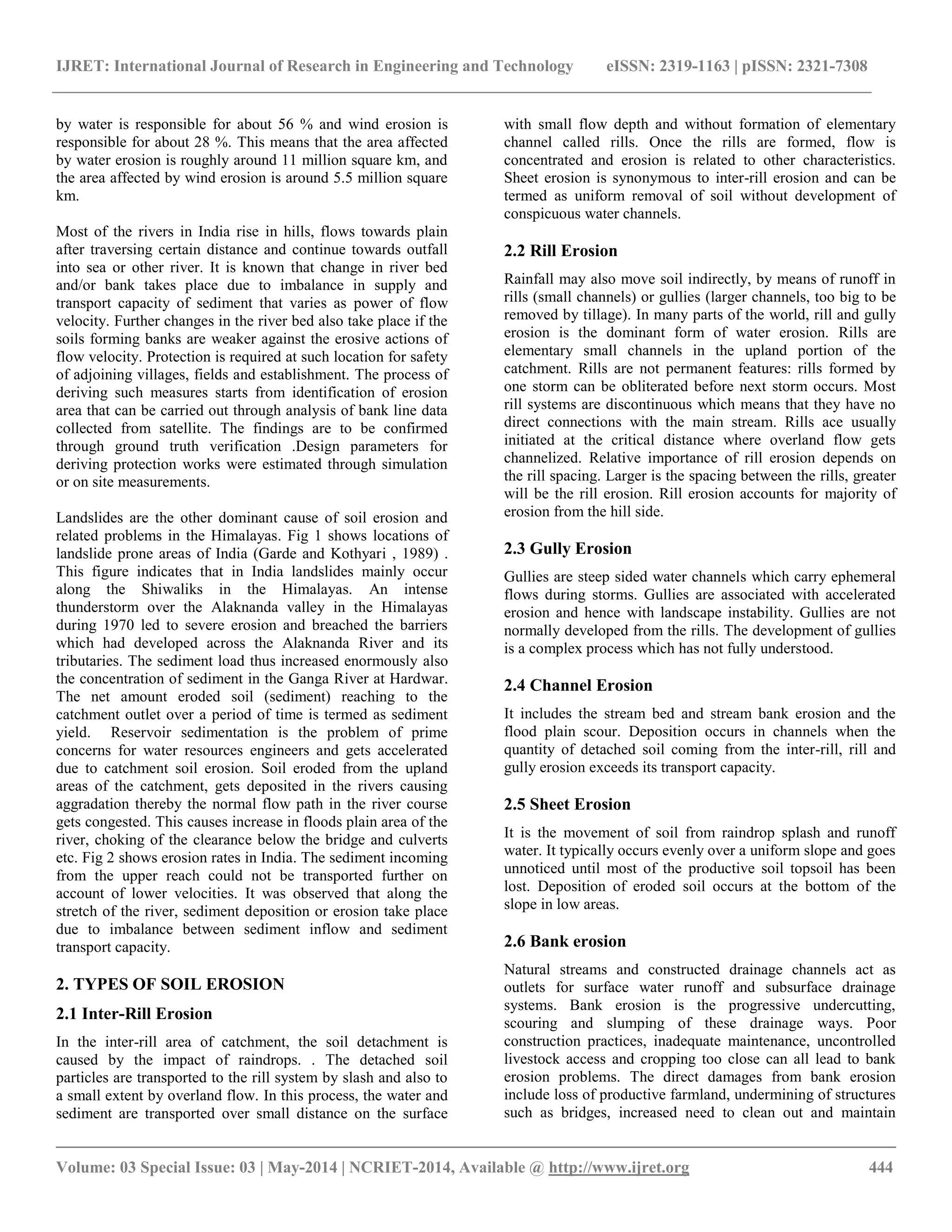 A study on soil erosion and its impacts on floods and sedimentation | PDF