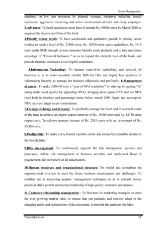 A Study on Stress Management at Syndicate Bank | DOC