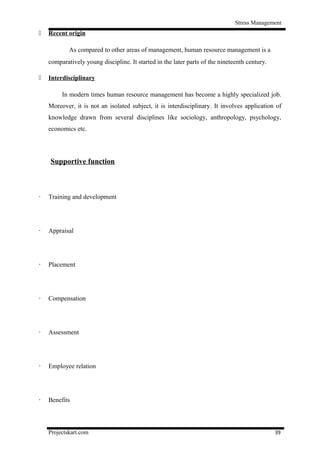 A Study on Stress Management at Syndicate Bank | DOC