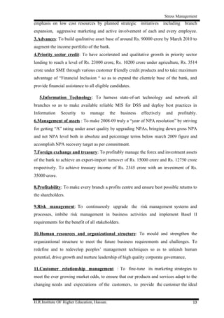 A study on stress management of employees at syndicate bank | DOC