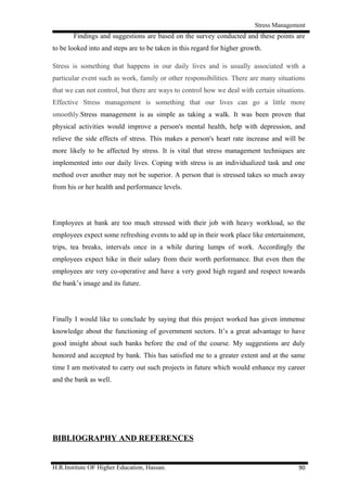A study on stress management of employees at syndicate bank | DOC