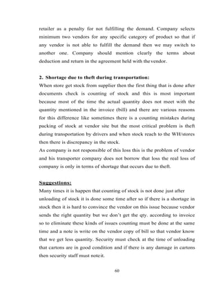 Store Discrepancy A Study on Supply Chain Management of Future Retail Limited | PDF