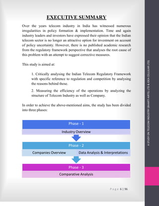 A Study on Telecom Industry (Bharti Airtel Ltd & Idea Cellular Ltd) | PDF