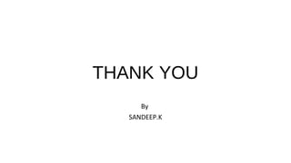 THANK YOU
By
SANDEEP.K
 