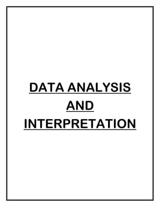 DATA ANALYSIS
AND
INTERPRETATION
 