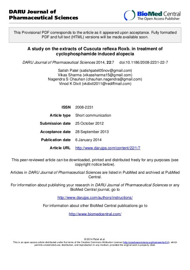 A study on the extracts of cuscuta reflexa roxb. in ...