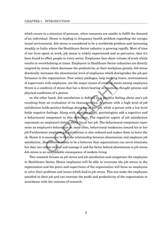 Thesis : A study on the impact of job stress on job satisfaction for ...