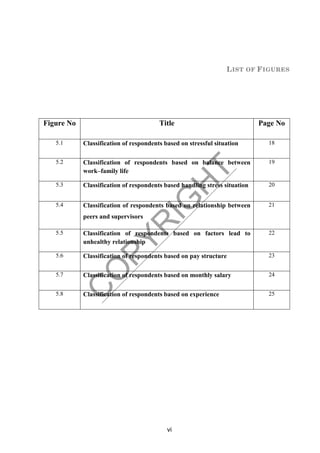 Thesis : A study on the impact of job stress on job satisfaction for ...