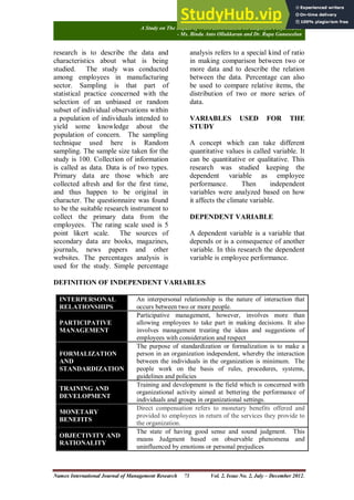 A STUDY ON THE IMPACT OF WORK ENVIRONMENT ON EMPLOYEE PERFORMANCE | PDF