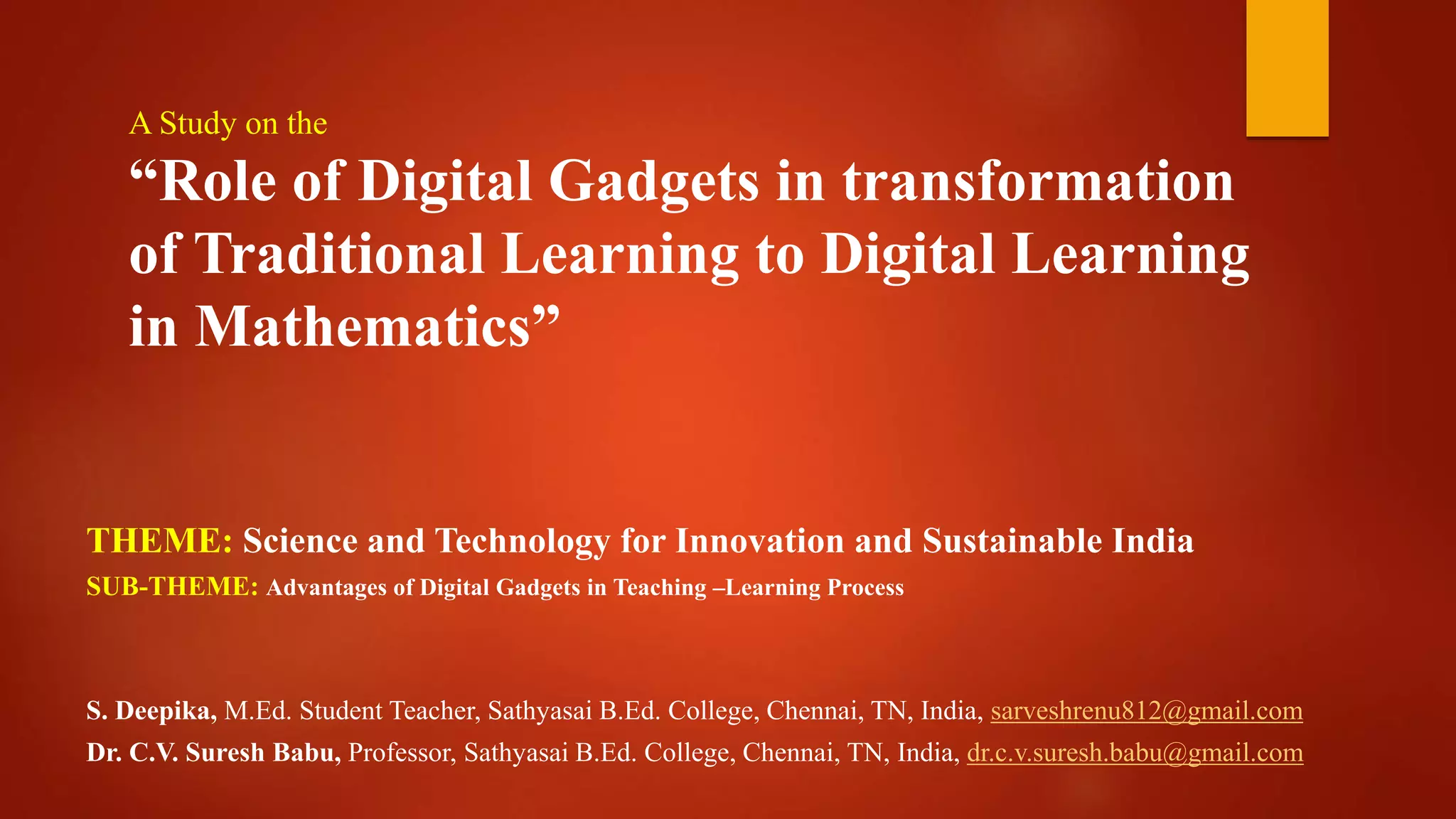 A study on the role of digital gadgets in transformation of Traditional ...