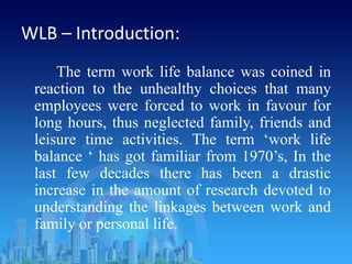A study on the work and life balance | PPTX