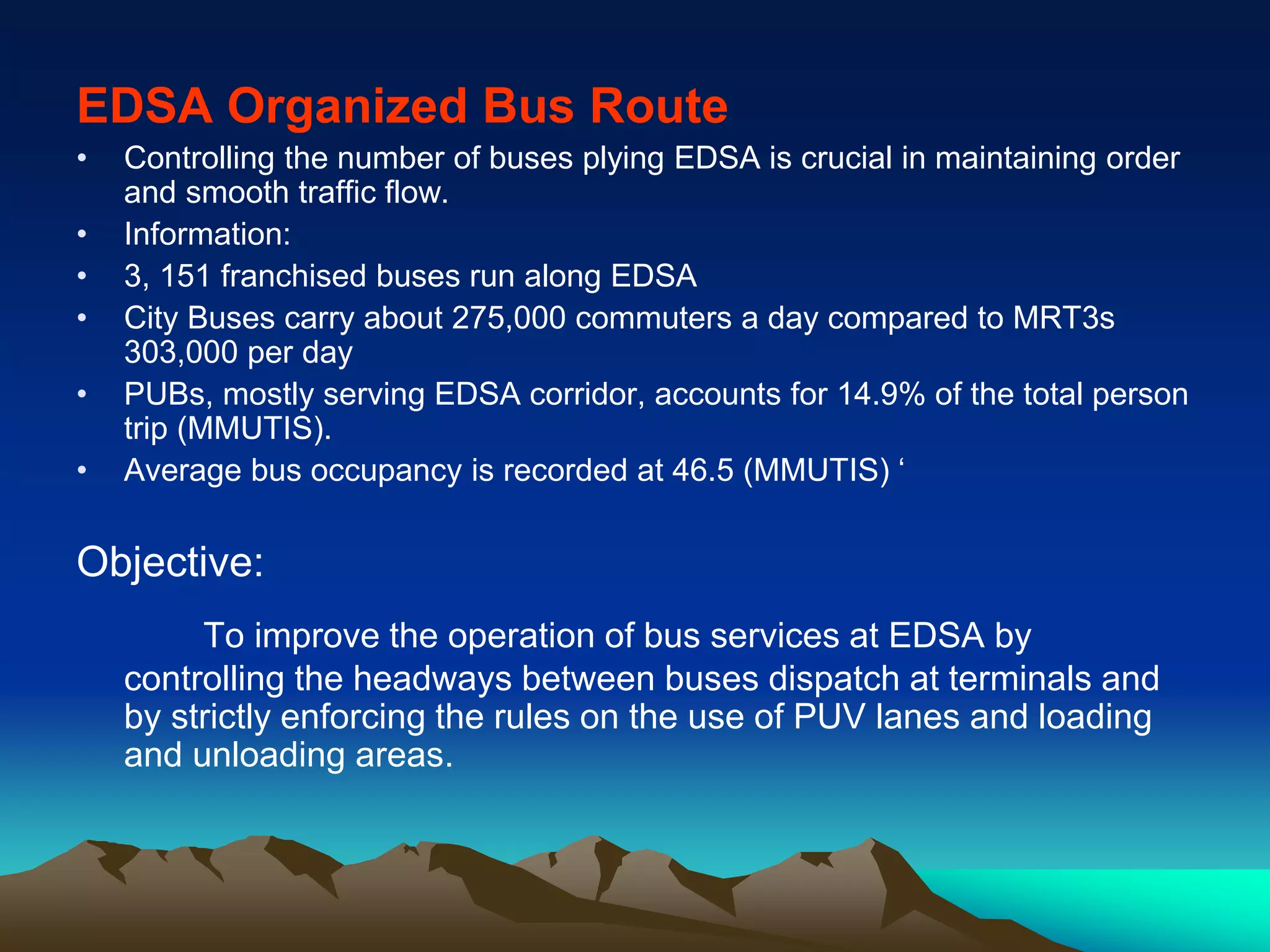 A Study on Traffic Management along EDSA in Metro Manila | PDF