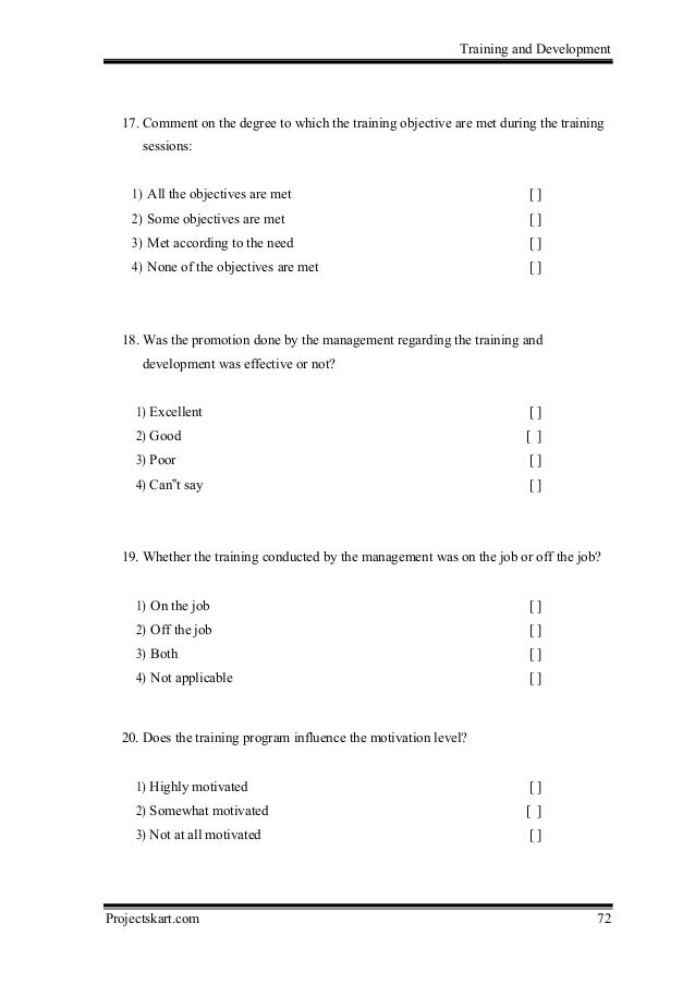 on job training objectives