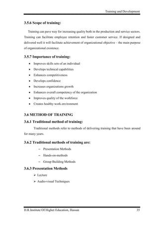 A study on training and development conducted at bharathi associates