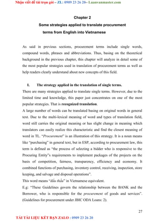 A Study On Translation Of Procurement Terms From English Into ...