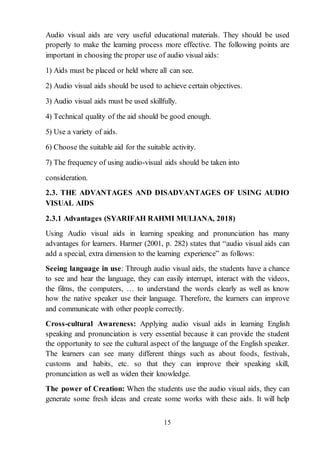 A Study On Using Audio-Visual Aids Of Students In Learning Speaking And ...