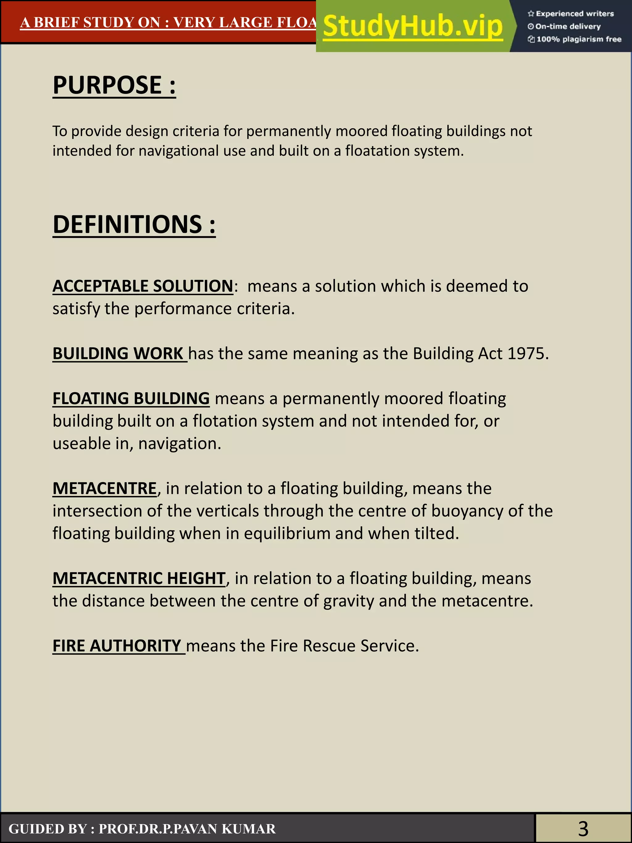 A STUDY ON VERY LARGE FLOATING STRUCTURES | PDF