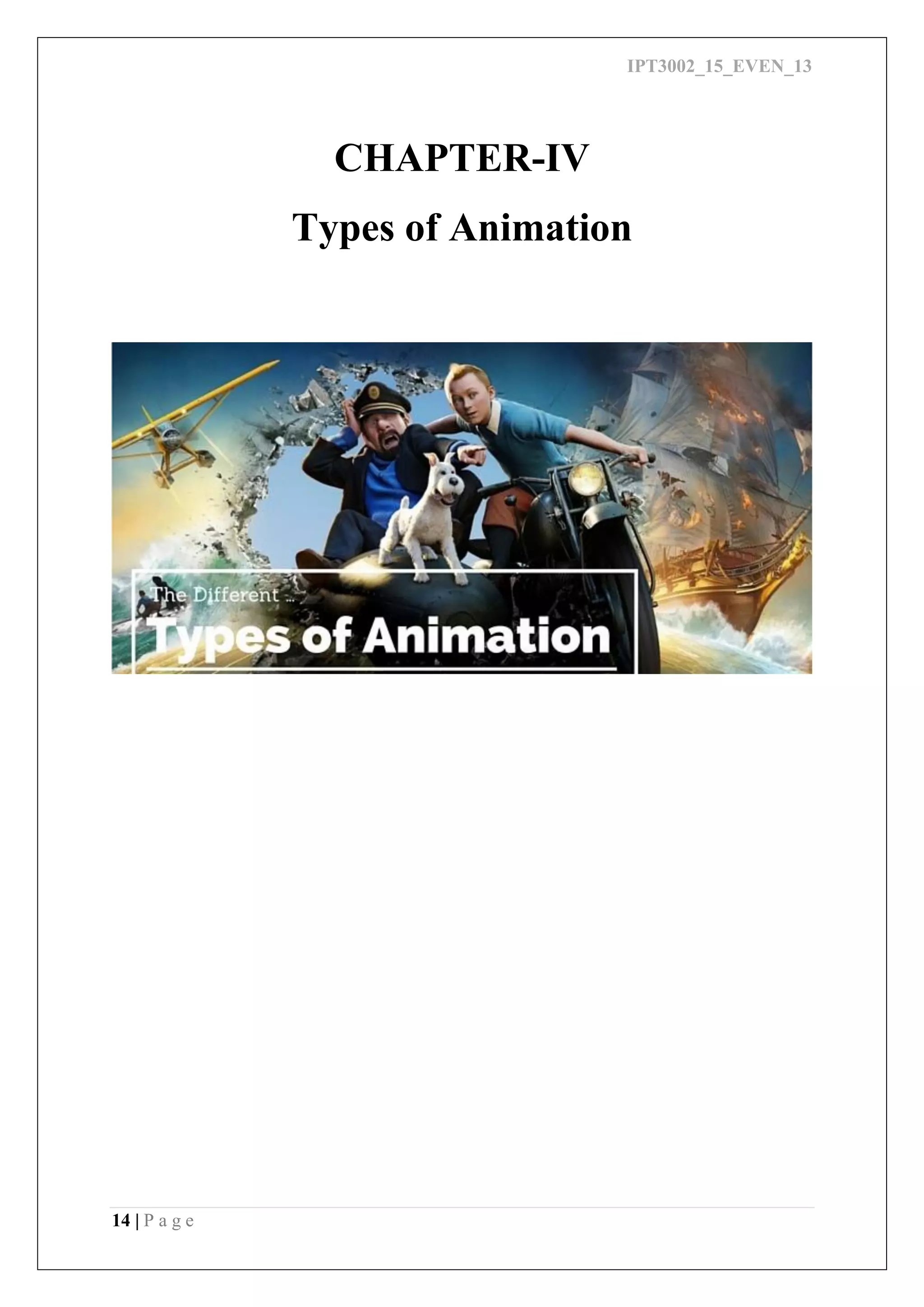 IPT3002_15_EVEN_13
14 | P a g e
CHAPTER-IV
Types of Animation
 
