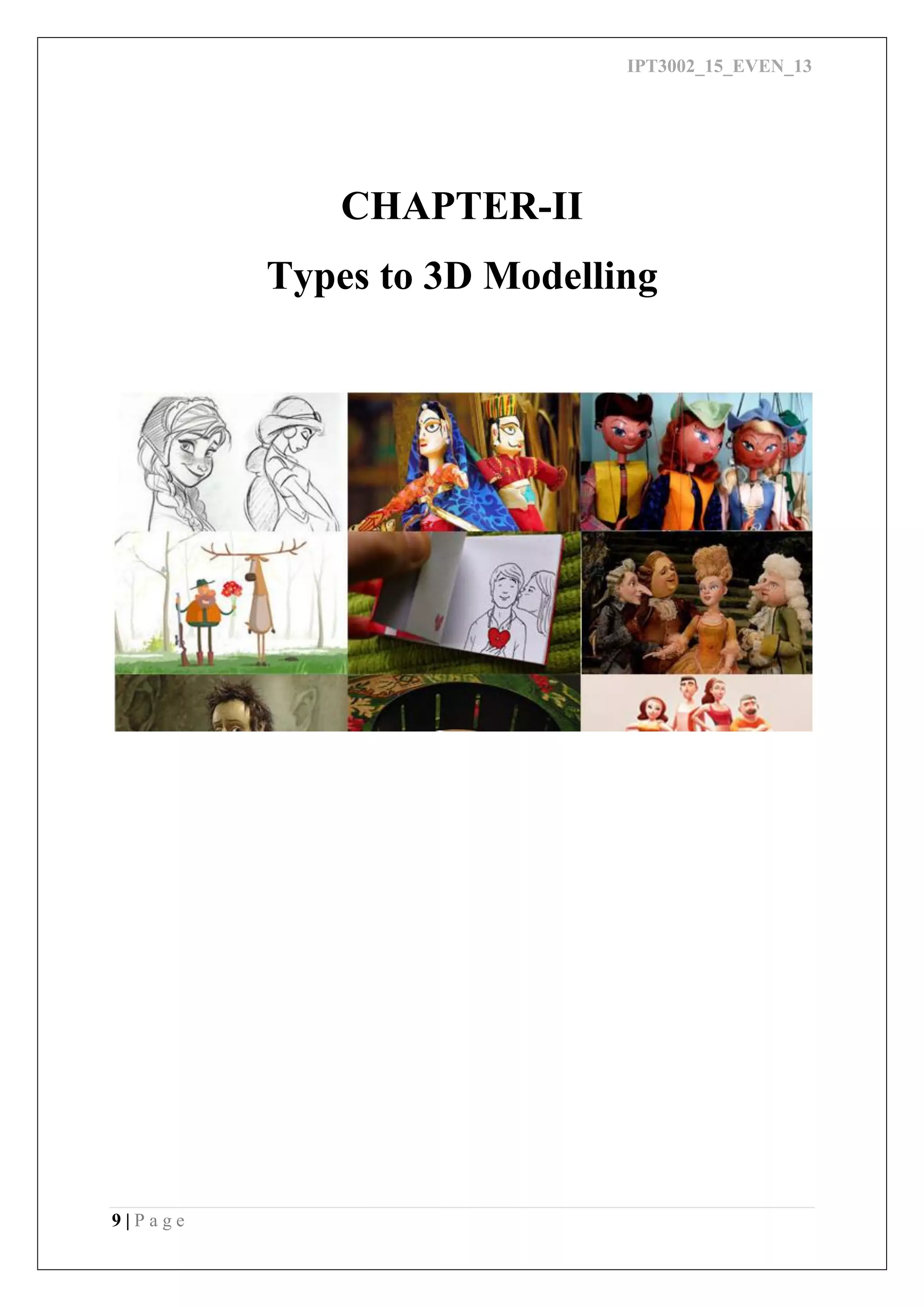 IPT3002_15_EVEN_13
9 | P a g e
CHAPTER-II
Types to 3D Modelling
 