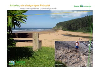 Asturien, ein einzigartiges Reiseziel
fossile Saurier Fuβspuren der Jurazeit an einige Strände
La Griega Strand
Saurier Fuβspuren
 