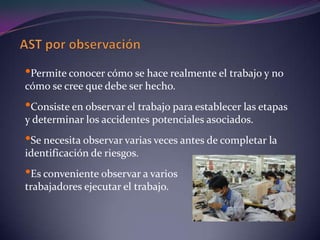 Medios de trabajo: Todas las maquinarias, equipos, herramientas, materia prima, productos, intermedios y finales usados por el trabajador en razón de su trabajo.Definición de términosIncidente: Todo suceso imprevisto y no deseado que irrumpe o interfiere el desarrollo normal de una actividad sin consecuencias adicionales.