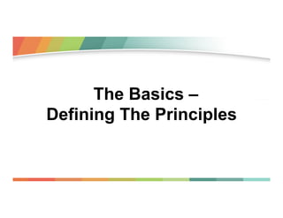 The Basics –
Defining The Principles

 