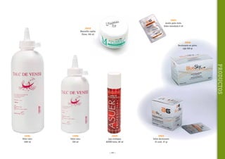 30601
Aceite quita tinte.
Sobre monodosis 6 ml

30650
Mascarilla capilar
Flores, 200 ml

30656
Decolorante en polvo,
caja 500 gr

PRODUCTOS

33084
Polvo talco
1000 ml

33086
Polvo talco
500 ml

30699
Laca ecológica
ASUER bolso, 80 ml

~ 103 ~

30655
Sobre decolorante
25 unid. 25 gr

 