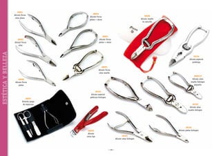 38091
Alicate Focus
uñas plano

38094
Alicate Focus
pieles + cierre

38093
Alicate Focus
pieles + cierre

38092
Alicate Focus
uñas

ESTÉTICA Y BELLEZA

38096
Alicate muelle
en estuche

38104
Alicate especial
podólogo
38095
Alicate Focus
uñas muelle
38002-P
Alicate uñas
muelle Solingen
pequeño

38090
Alicate Focus
pieles

38097
Estuche juego
de manicura

38103
Alicate especial
pedicura Solingen
38102
Alicate uñas
muelle Solingen

38100
Alicate pieles Solingen

56050
Alicate
corta tips

38101
Alicate uñas Solingen

~ 128 ~

 