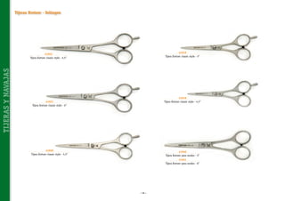 Tijeras Kretzer - Solingen

41019
Tijera Kretzer classic style - 5”

TIJERAS Y NAVAJAS

41022
Tijera Kretzer classic style - 6,5”

41018
Tijera Kretzer classic style - 4,5”

41021
Tijera Kretzer classic style - 6”

41020
Tijera Kretzer classic style - 5,5”

41040
Tijera Kretzer para zurdos - 5”
41041
Tijera Kretzer para zurdos - 6”

~ 58 ~

 