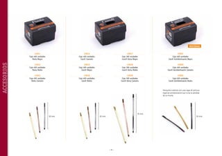 NOVEDAD

ACCESORIOS

11011
Caja 400 unidades
Paola Negro

13014
Caja 400 unidades
Caroll Castaño

13017
Caja 300 unidades
Caroll Extra Negro

13021
Caja 400 unidades
Caroll Antideslizante Negro

11012
Caja 400 unidades
Paola Rubio

13015
Caja 400 unidades
Caroll Negro

13018
Caja 300 unidades
Caroll Extra Rubio

13020
Caja 400 unidades
Caroll Antideslizante Castaño

11013
Caja 400 unidades
Paola Castaño

13016
Caja 400 unidades
Caroll Rubio

13019
Caja 300 unidades
Caroll Extra Castaño

13022
Caja 400 unidades
Caroll Antideslizante Rubio

Horquilla cubierta con una capa de pintura
especial antideslizante que evita la pérdida
de la misma.

50 mm

70 mm

50 mm

~8~

50 mm

 