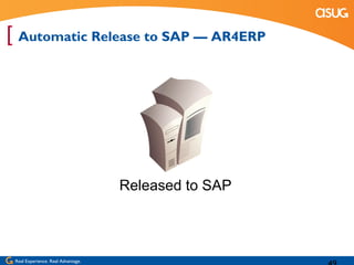 [ Automatic Release to SAP — AR4ERP




                                    Released to SAP



 Real Experience. Real Advantage.
 