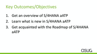 Asug82928 whats new in sap s4 hana for advanced atp | PDF