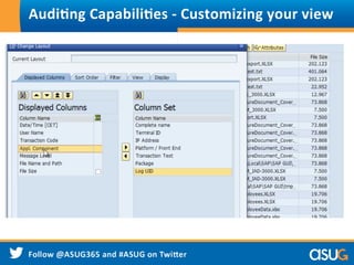 Audi9ng	
  Capabili9es	
  -­‐	
  Customizing	
  your	
  view	
  
 