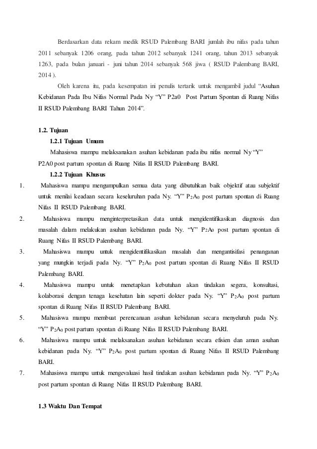 Asuhan kebidanana pada ibu nifas normal