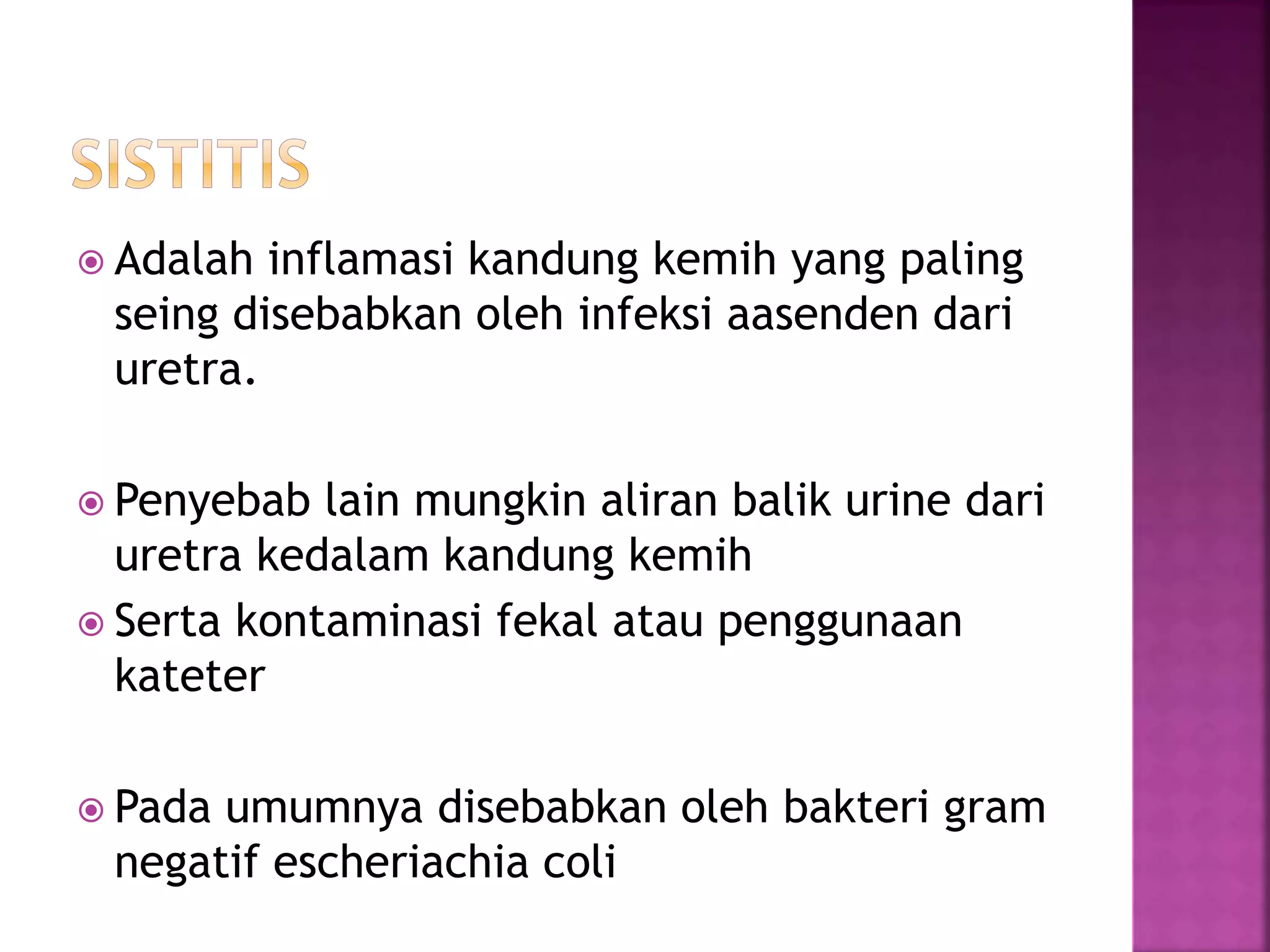 Asuhan keperawatan dengan sistitis | PPTX