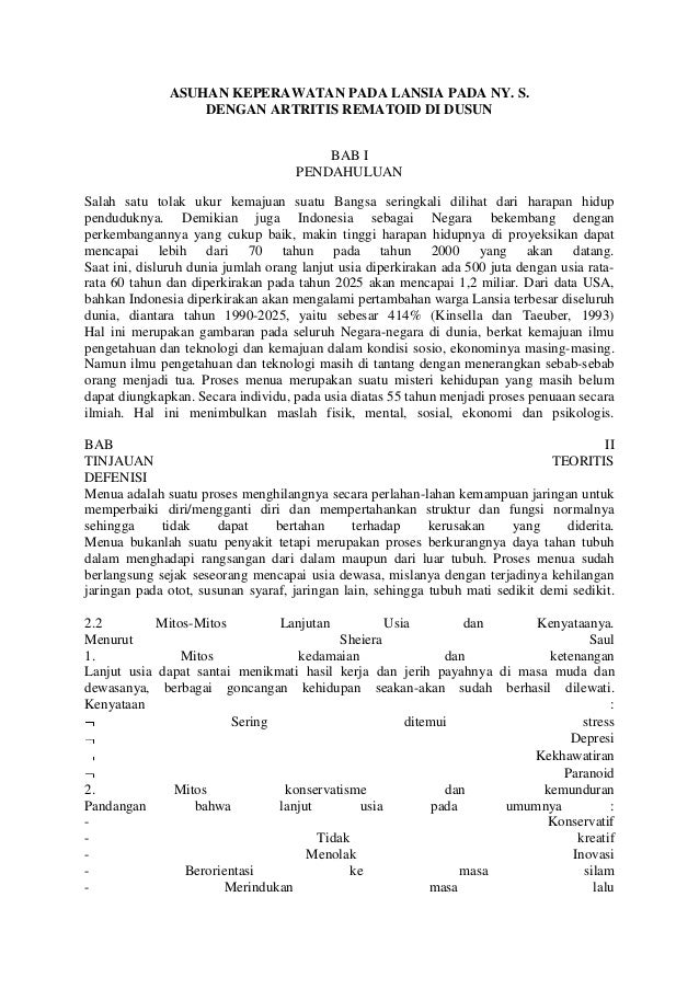 Asuhan Keperawatan Pada Lansia Pada Ny