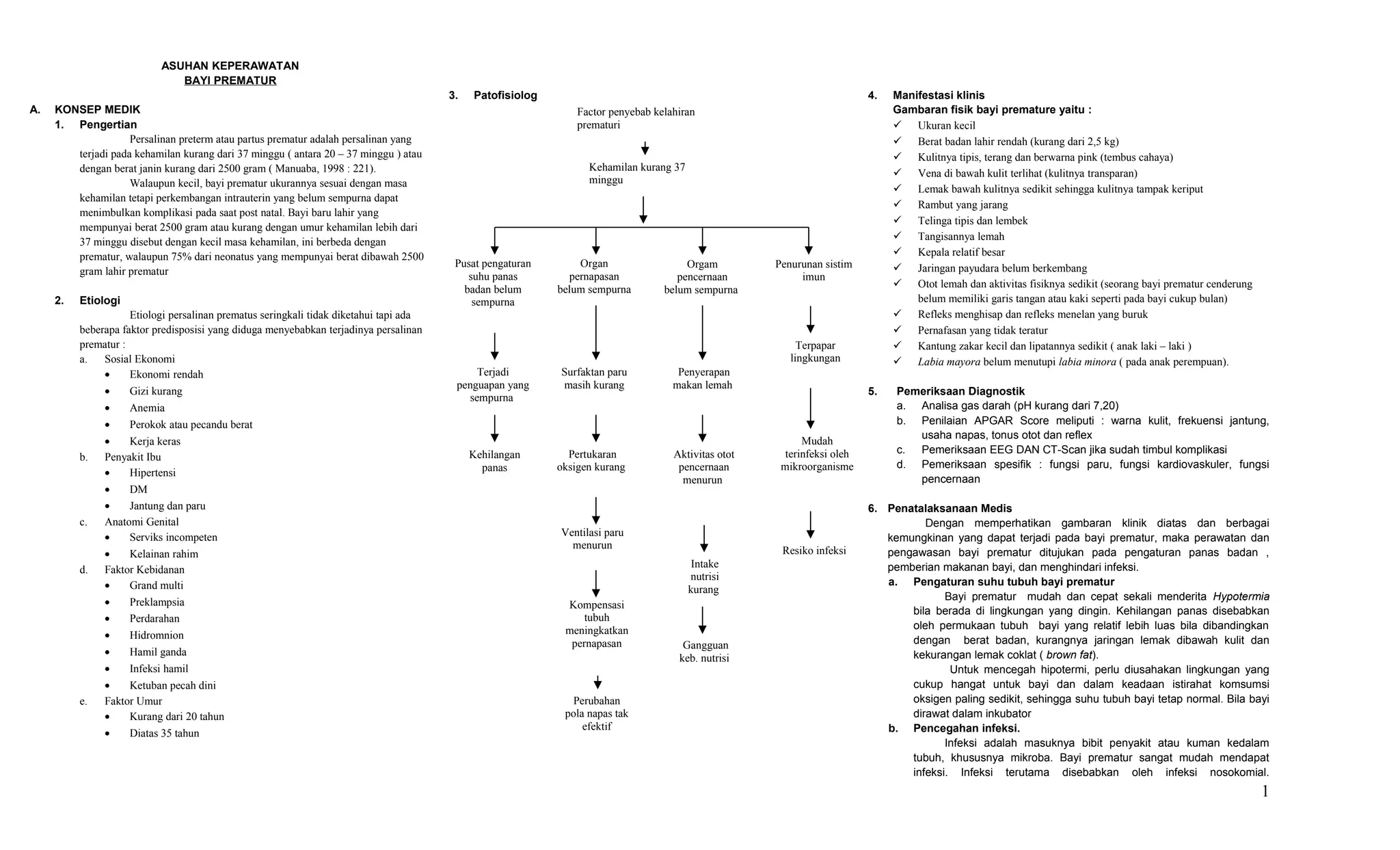 Asuhan keperawatan prematur kecil | DOC