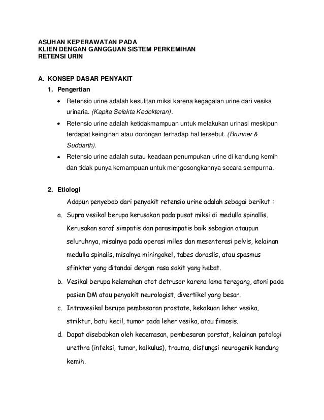 asuhan keperawatan retensi urin asuhan keperawatan retensi urin