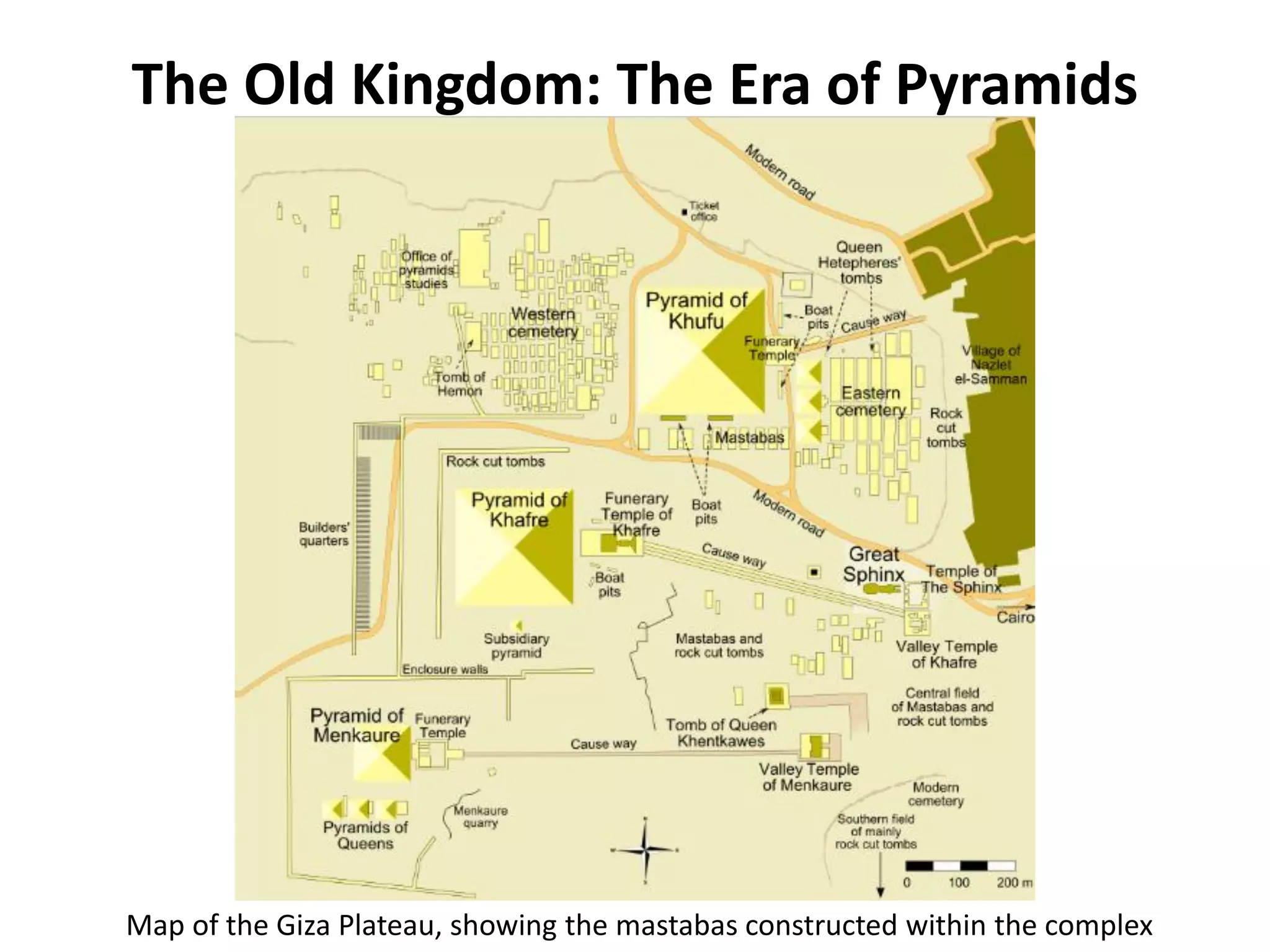 Map of the Giza Plateau, showing the mastabas constructed within the complex
The Old Kingdom: The Era of Pyramids
 